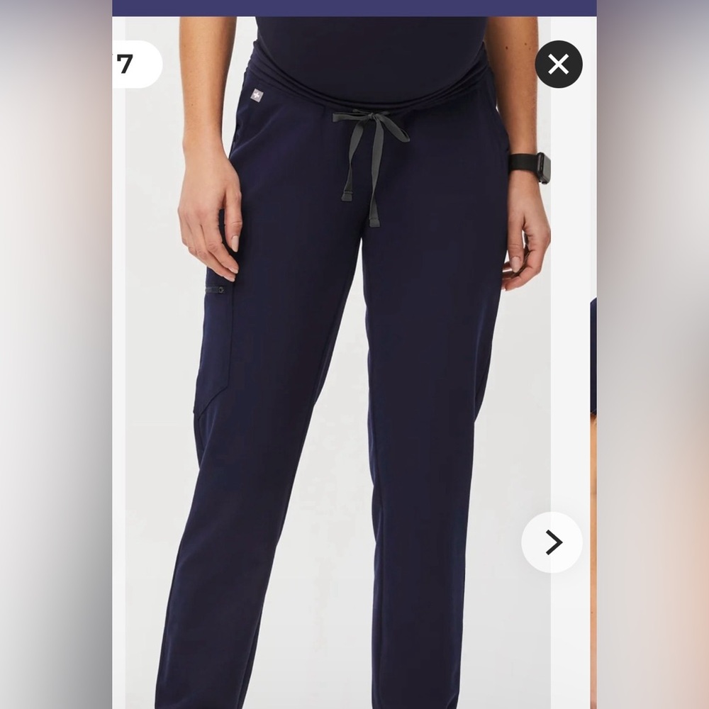 Figs Yola maternity scrub pants XSP navy blue